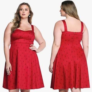Torrid red anchor pin-up style dress